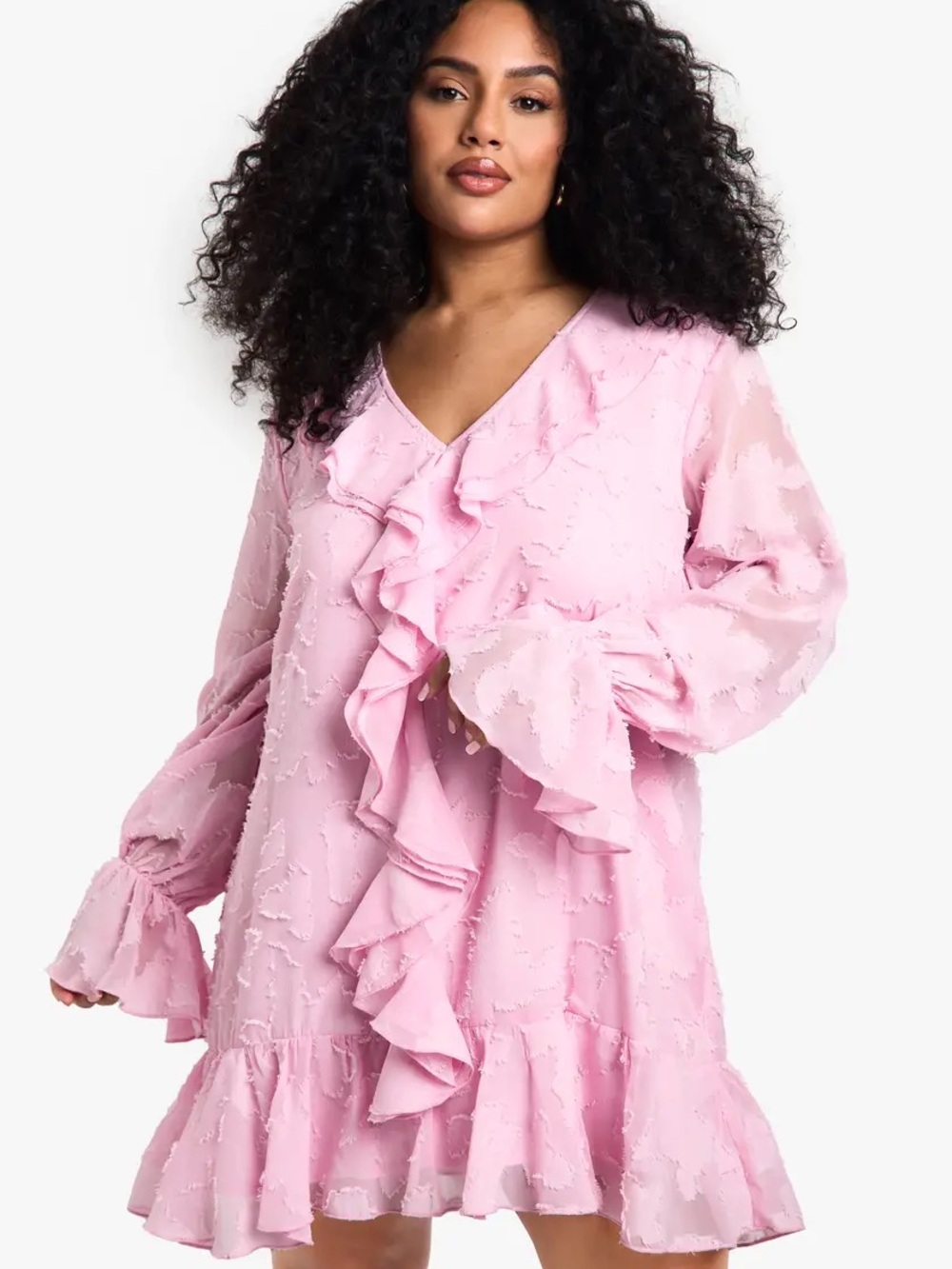 Plus Size Burnout Floral Shift Dress - Picture 2 of 8